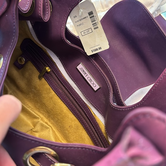 Jimmy Choo purple leather Rhona Hobo bag / purse - Picture 8 of 17